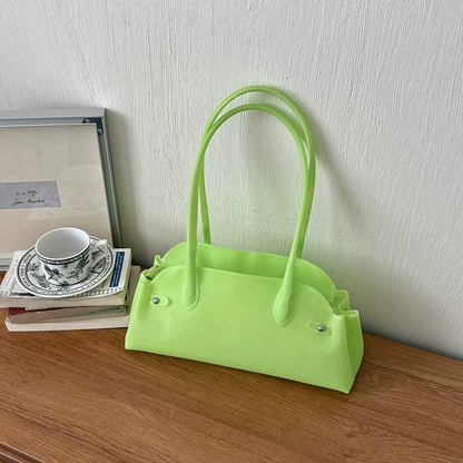 Pvc Single Bag Commuter Underarm Fashionable Large Capacity Women Shoulder Handbag Trendy Summer