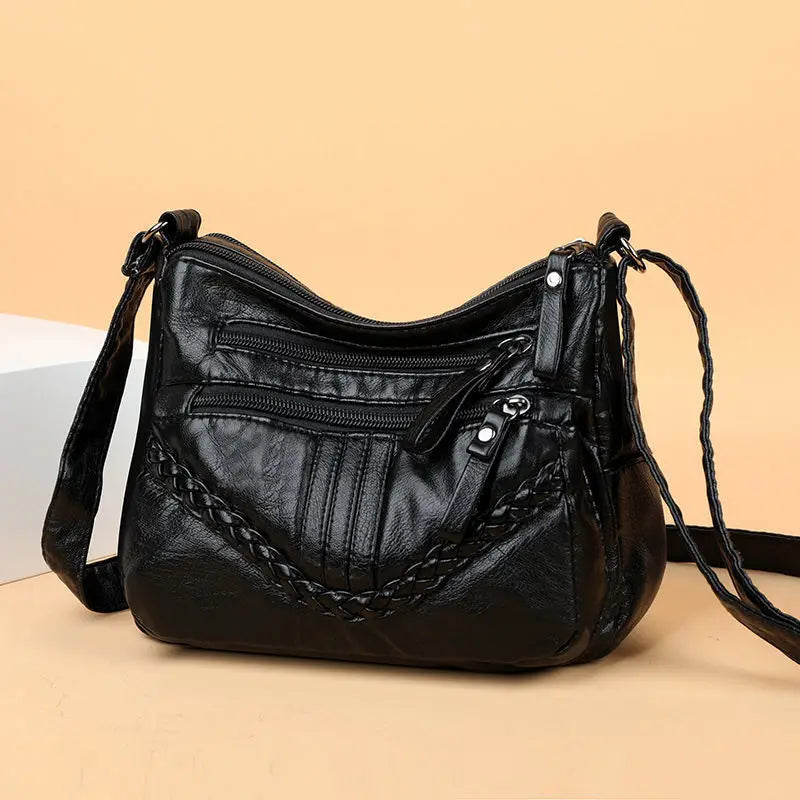 Pu Women S Cross Body Bag Soft Leather Large Capacity Multifunctional Shoulder - Soft