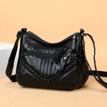 Pu Women S Cross Body Bag Soft Leather Large Capacity Multifunctional Shoulder - Soft