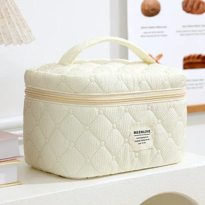 Makeup Bag Set Quilted Women S Large Floral Bags Cute Cotton Cosmetic Pouch Travel Toiletries
