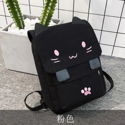 Cute 3D Cat Backpack – Large Capacity Kawaii School Bag