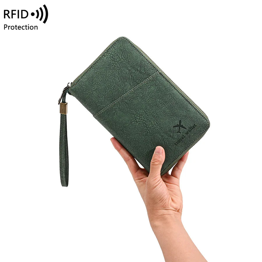 Rfid Blocking Passport Holder Multi-Functional Travel Document Organizer Ticket Storage Bag Wallet