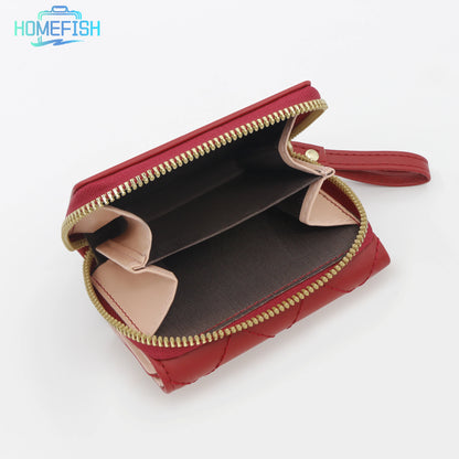 Homefish Women S Short Embroidered Love Zero Wallet Zipper Buckle Large Capacity Card Bag Versatile