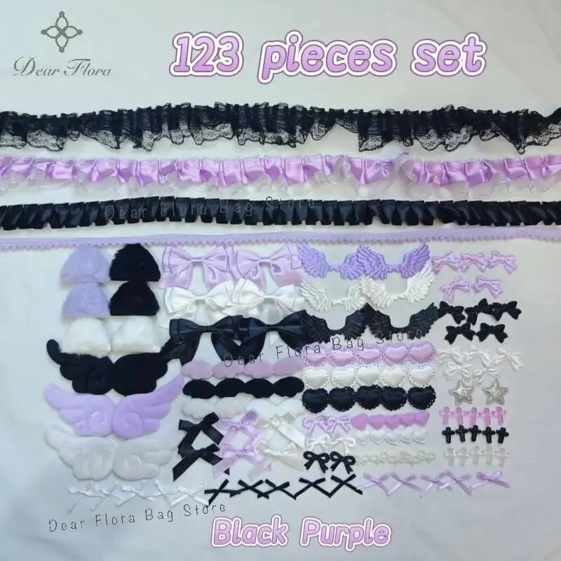 Ita Bag Accessories Set for Girls – 123pcs Bows, Lace & Charms