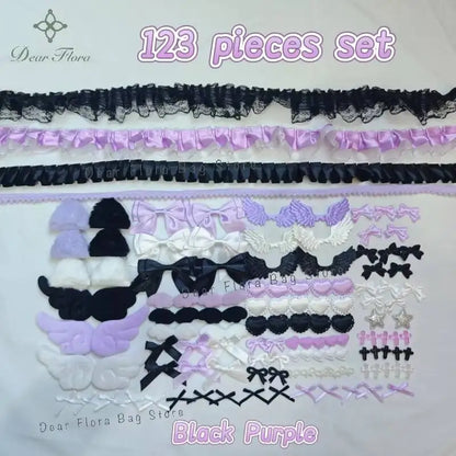 Ita Bag Accessories Set for Girls – 123pcs Bows, Lace & Charms