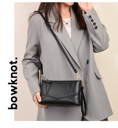 Large-Capacity Single-Shoulder Crossbody Bag Soft Leather Mobile Phone Storage Loose Change Clutch