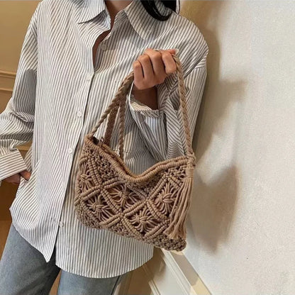 Crochet Shoulder Bag – Boho Macrame Handbag for Women