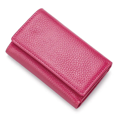 Top Layer Cowhine Key Bag Real Leather Ladies Change Storage Multi - Function Buckle