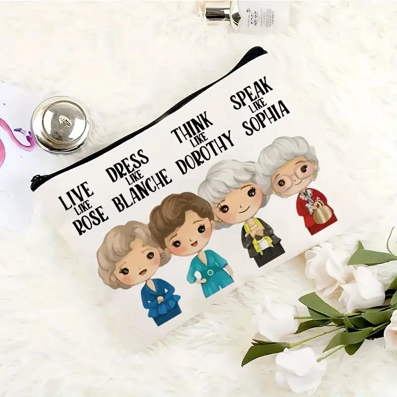 Printed Canvas Cosmetic Bag – Funny Novelty Makeup Pouch for Women
