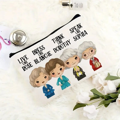Printed Canvas Cosmetic Bag – Funny Novelty Makeup Pouch for Women