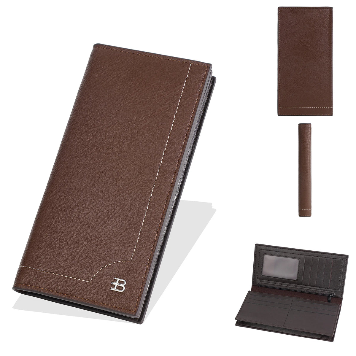 Light Thin Spliced Large-Capacity Wallet Men S Long Retro Business Multi-Slot Soft Wallet - Soft