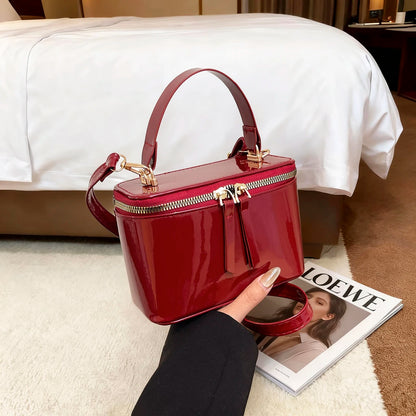 Fashionable Retro Women Shoulder Bags Solid Color Pu Strap Large Capacity Internal Pocket Waterproof