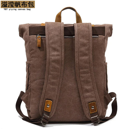 Rucksack Men Retro Shoulder Computer Storage Large Capacity Bag Students Outdoor Wear - Resistant