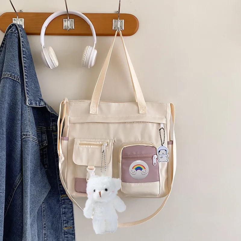 Harajuku Nylon Shoulder Bag – Multi-Pocket Crossbody Messenger Bag