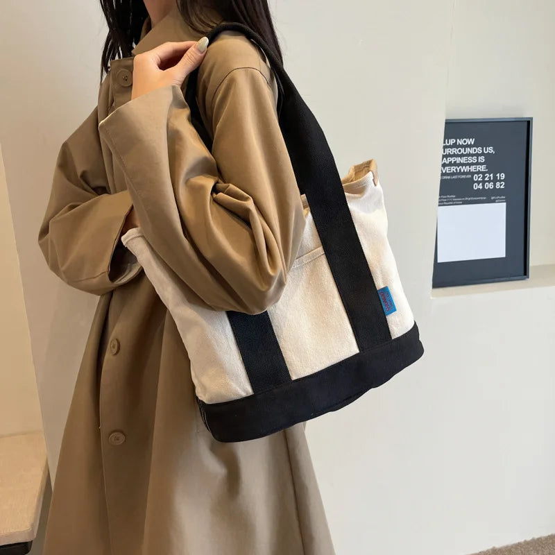 Simple Colorblock Crossbody Bag Large Capacity Shoulder Bag