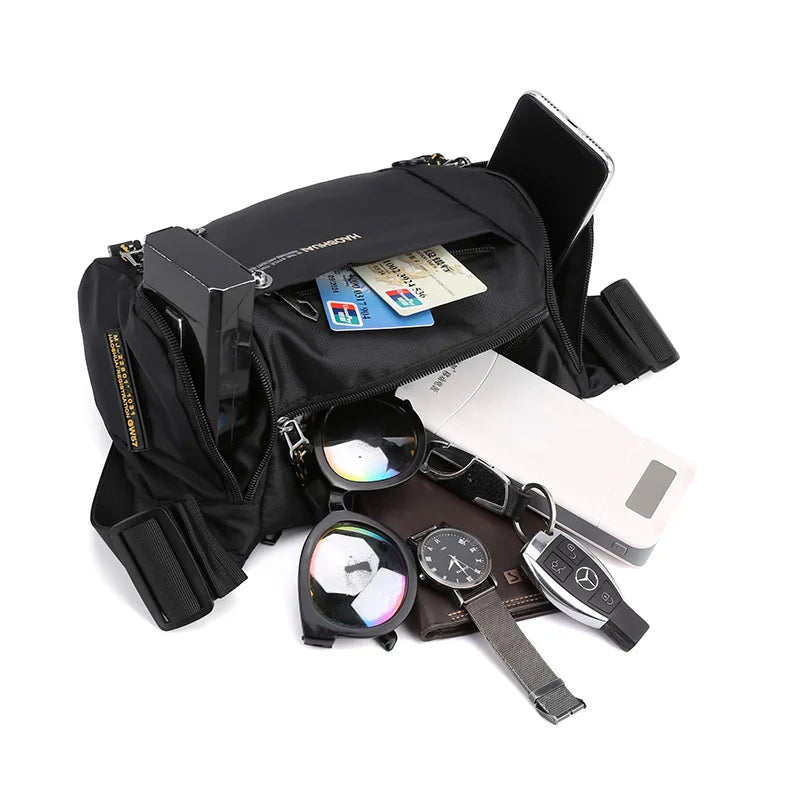 Men S Chest Bag Large Capacity Crossbody Function Waist Korean Version Shoulder Across Movement