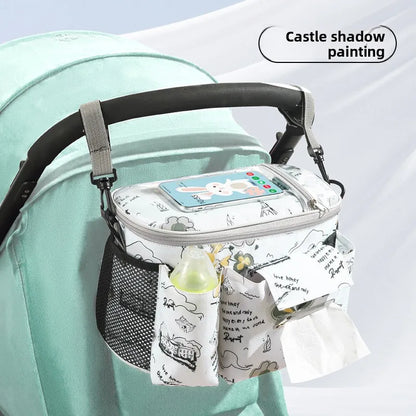 Stroller Organizer Bag with Clear Phone Pocket & Cup Holders