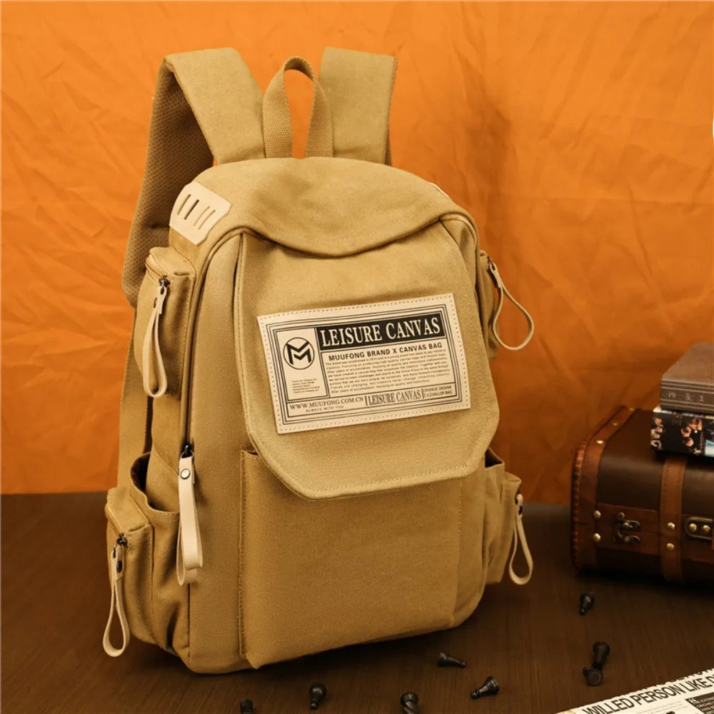 Wear-Resistant Canvas Large-Capacity Men S Backpack