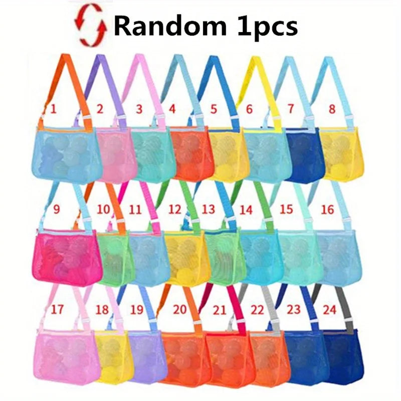 Colorful Hollow Crossbody Bag 1pcs Mesh Beach Bags Toilet Bag Adjustable Strap Summer Daily Phone