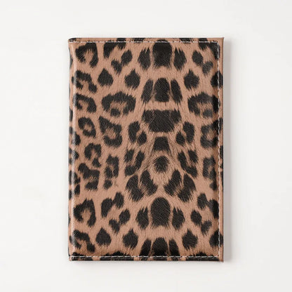 Leopard Print Passport Protective Cover Travel Holder Wallet Gift Pu Leather Card Case Unisex