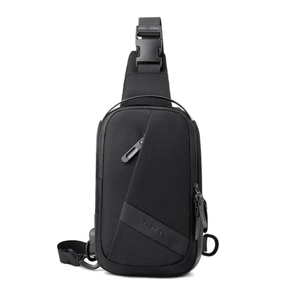 Men S Large Capacity Single Shoulder Chest Pack Usb Charging Backpack Oblique Cross Waterproof