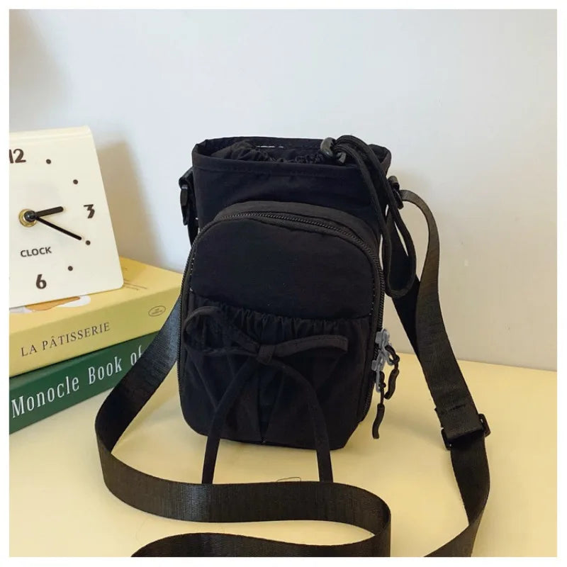 Lightweight Crossbody Phone Bag Women Outdoor Sports Cycling Water Bottle Holder Travel Knot Design