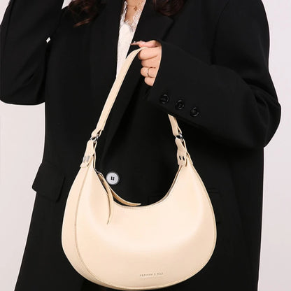 Crescent Shoulder Bag Minimalist PU Leather Hobo Purse