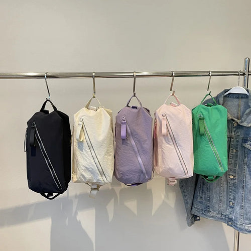 Nylon Sling Tote Bag Casual Convertible Backpack Chest Crossbody Adjustable Strap Women Handbag