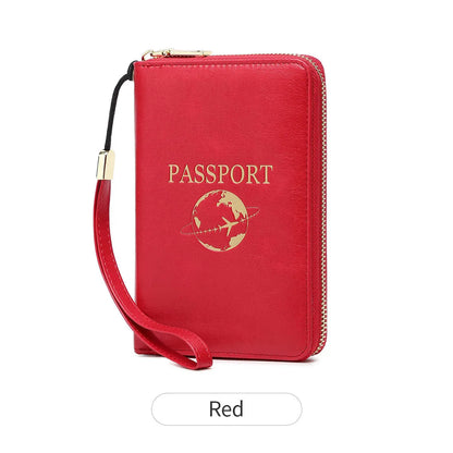 Multi-Functional Zipper Passport Holder Rfid Anti-Magnetic Passport Global Travel Storage Document