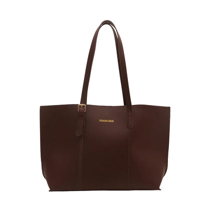 Leather Tote Bag – Large Capacity Women's Work Shoulder Bag