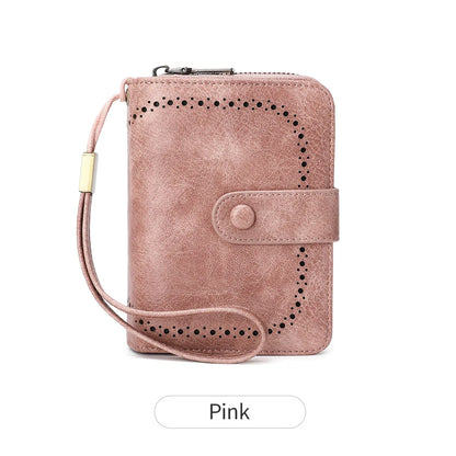 Rfid Anti-Theft Brush Ladies Purse Oil Wax Leather Organ Card Bag European American Retro