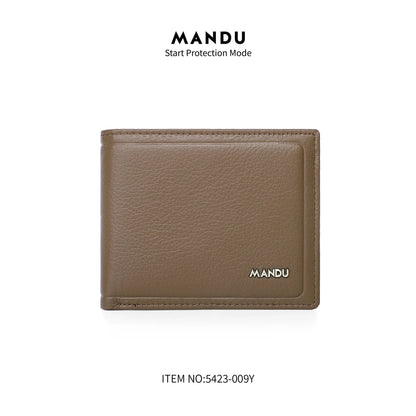 Men S Solid Color Large Capacity Security Brush Multi-Function Card Holder Small Change Storage