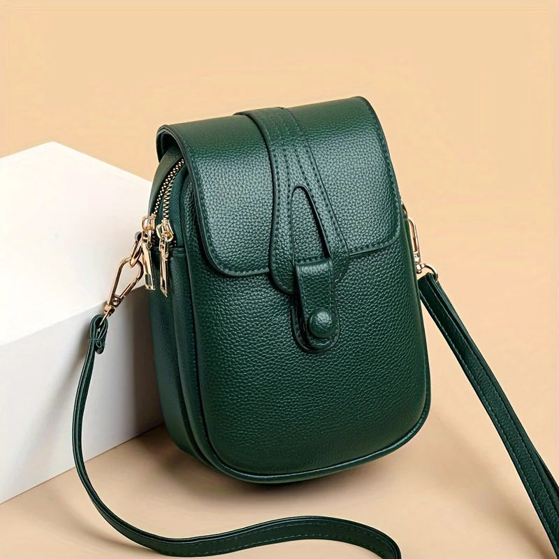 Stylish Flip Open Pu Leather Crossbody Bags Women Versatile Shoulder Purses Phone Pouch Pocket