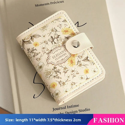 Floral Card Holder for Women – Vintage Multi-Slot ID & Credit Card Wallet