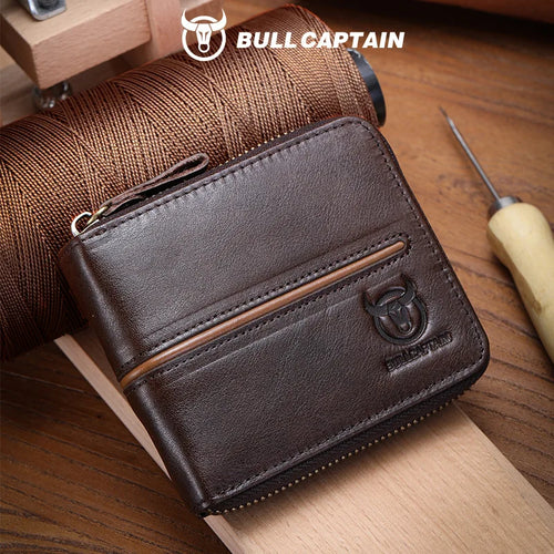 Genuine Leather Men S Horizontal Multi-Slot Business Card Holder