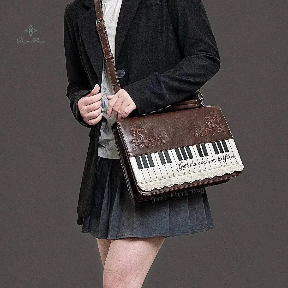 Piano Ita Bag – Vintage Brown Crossbody Shoulder Bag for Women
