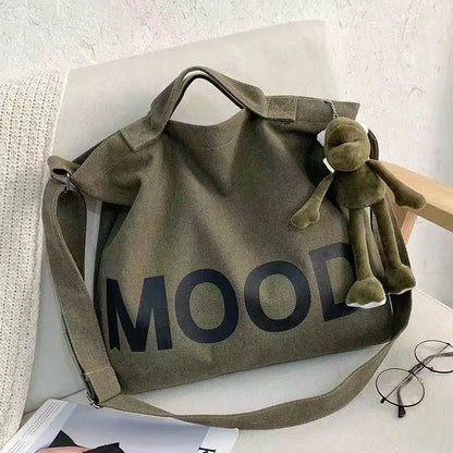 Canvas Crossbody Bag for Women – Large Capacity Messenger Bag