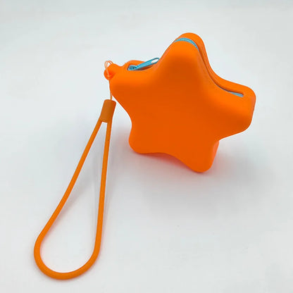 Creative Silicone Coin Purse Portable Zipper Cosmetic Bag Starfish Shape Earphone Women Girls Cute