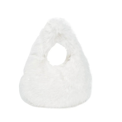 Fluffy Plush Tote Bag – Women's Fuzzy Shoulder & Underarm Handbag