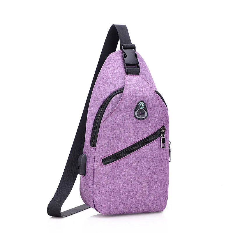 Simple Men S Chest Bag Trendy Cool Shoulder Crossbody Multi-Function Large Capacity Waterproof