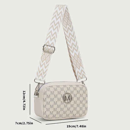 M Pattern Crossbody Bag for Women | Retro Monogram Purse