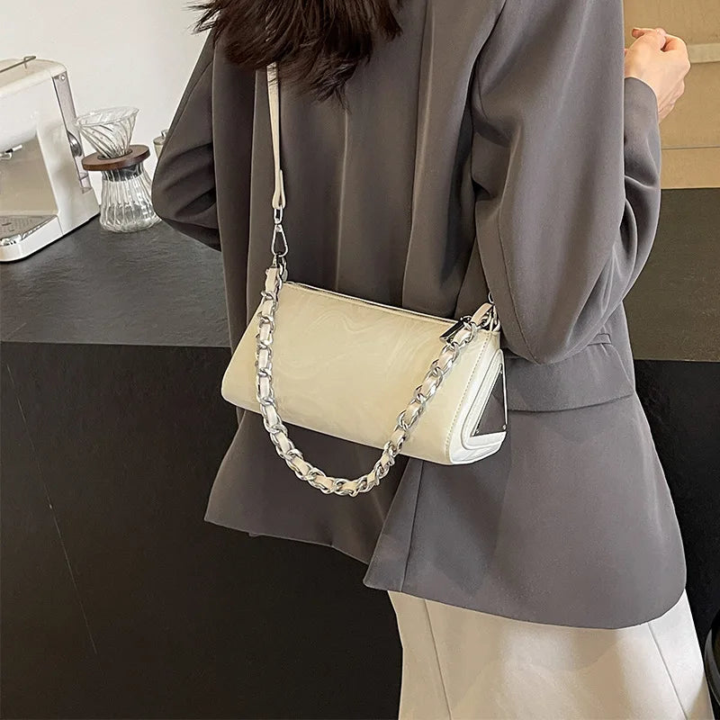 Chain Strap Crossbody Bag – Triangle Shoulder Purse