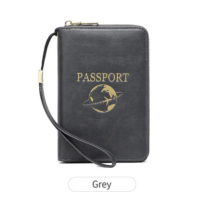Multi-Functional Zipper Passport Holder Rfid Anti-Magnetic Passport Global Travel Storage Document