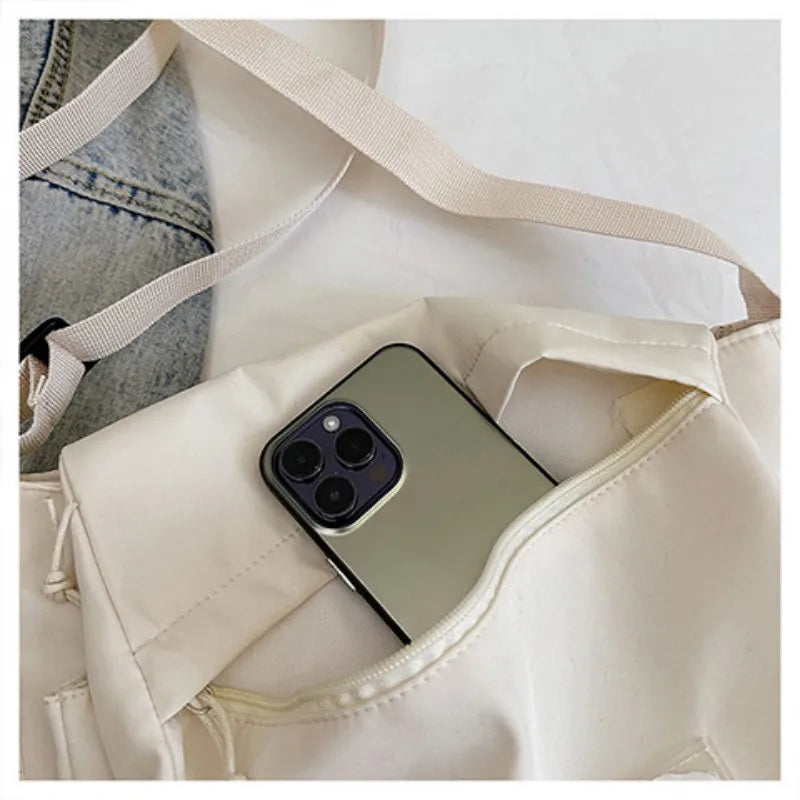Homefish Nylon Handbags Shoulder Bag Large Capacity Crossbody Bags Teenager Messenger Student School