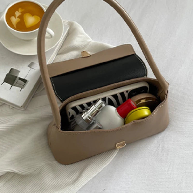 Women's Retro Baguette Shoulder Bag – Minimalist Underarm Handbag