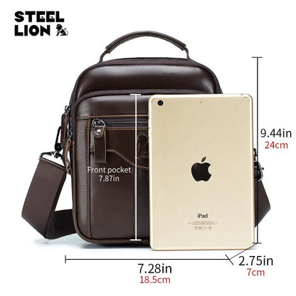 Men S Crossbody Bag Waterproof Retro Head Layer Cowhine Large Capacity Business Hand Lading Shoulder