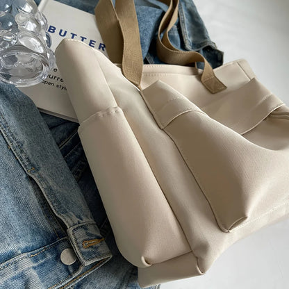 Nylon Tote Bag with Multiple Pockets – Lightweight Foldable Everyday Bag
