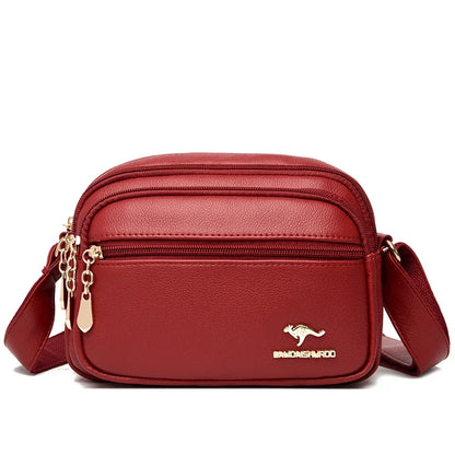 Leather Crossbody Purse for Women – Multi-Pocket Shoulder Messenger Bag
