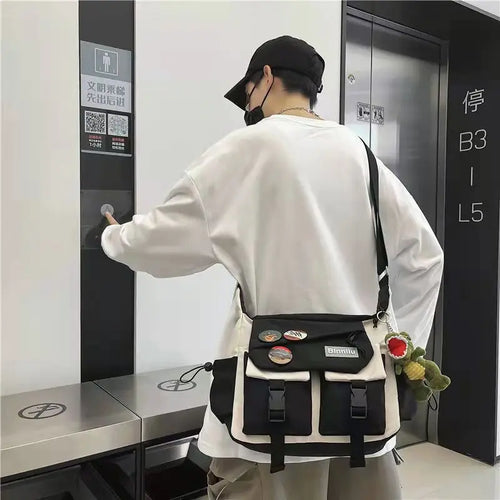 Men's Campus Crossbody Bag Large Capacity Messenger Bag