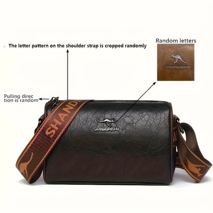 Solid Color Pu Leather Shoulder Messenger Bag Versatile Large Capacity Pillow Tote Crossbody Bags
